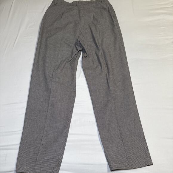 Vintage 80s Womens Lee Black White Houndstooth Checkered Pants 16L Tapered Fit - Picture 10 of 12
